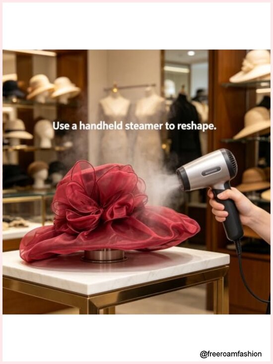 Organza Wide Brim Derby Fascinator Church Wedding Hat main image 6